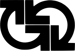 Mark 1339: Heavy ring and angular blocks interlocking in a rounded rectangle. Arrows, designed by David Coleman for International Freight Forwarders. Trademarks & Symbols Vol. 2, Kuwayama, 1973.