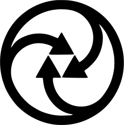 Mark 1340: Three arrows chasing each other in a triangle inside a ring. Arrows. Trademarks & Symbols Vol. 2, Kuwayama, 1973.