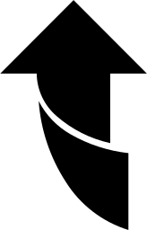 Mark 1347: Upward arrow whose stem curves into a swooping tail. Arrows, designed by Dentsu for Tokai TV. Trademarks & Symbols Vol. 2, Kuwayama, 1973.