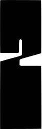 Mark 1352: Tall narrow digit one with a small notched flag. Numerals, for Creative Photography Gallery. Trademarks & Symbols Vol. 2, Kuwayama, 1973.