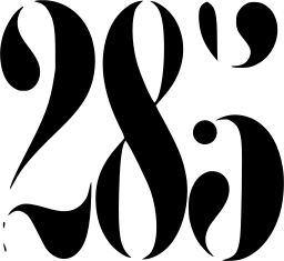 Mark 1359: Elegant serif digits with thin curls and broken stencil strokes. Numerals, designed by Lubalin, Smith, Carnase for Young & Rubicam. Trademarks & Symbols Vol. 2, Kuwayama, 1973.