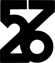 Mark 1371: Four heavy digits 5, 7, 2 and 6 packed into a single black block. Numerals, designed by Ablam Games for New Year Issues. Trademarks & Symbols Vol. 2, Kuwayama, 1973.