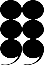 Mark 1395: Stacked circles ending in a pair of curved quotation marks. Signs, designed by Masami Sakuma for Futaba Printing Co.,Ltd. Trademarks & Symbols Vol. 2, Kuwayama, 1973.