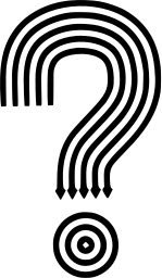 Mark 1396: Striped question mark ending in a target dot. Signs, designed by Chermayeff & Geismar Assoc. Trademarks & Symbols Vol. 2, Kuwayama, 1973.
