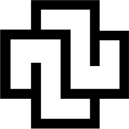 Mark 1406: Stepped outline cross with an interlocking inner square path. Signs, designed by Willi Wermelinger+Geroldswil ZH for Swiss Credit Bank. Trademarks & Symbols Vol. 2, Kuwayama, 1973.