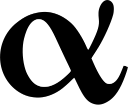 Mark 1422: Bold Greek lowercase alpha with swelling strokes. Signs, designed by Roger-Virgile Geiser for Collection de Livres. Trademarks & Symbols Vol. 2, Kuwayama, 1973.