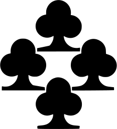 Mark 1424: Four club suit symbols arranged around a centre point. Signs, designed by Gérard Miedinger for Continental Hotel. Trademarks & Symbols Vol. 2, Kuwayama, 1973.