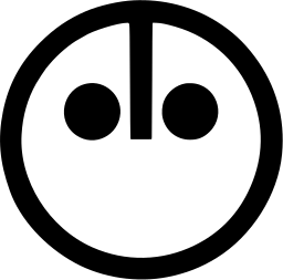 Mark 1440: Two round dots for eyes and a short vertical bar inside a thick ring. Sino-Japanese ideographs, designed by Hakuhodo for Odakyu. Trademarks & Symbols Vol. 2, Kuwayama, 1973.