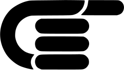 Mark 146: Hand with rounded bar fingers and the index finger pointing right. Hands, designed by James Leonard Christopher Potocki for ORS Corp. Trademarks & Symbols Vol. 2, Kuwayama, 1973.