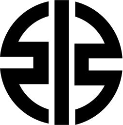 Mark 1469: Cut out character of vertical and horizontal bars inside a black ring. Sino-Japanese ideographs. Trademarks & Symbols Vol. 2, Kuwayama, 1973.