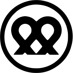 Mark 1471: Two interlocked hearts with a diamond gap inside a thick ring. Sino-Japanese ideographs, for France Bed. Trademarks & Symbols Vol. 2, Kuwayama, 1973.