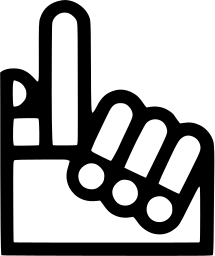 Mark 148: Hand with a raised index finger and curled fingers, set in a block. Hands, for Der Spiegel. Trademarks & Symbols Vol. 2, Kuwayama, 1973.