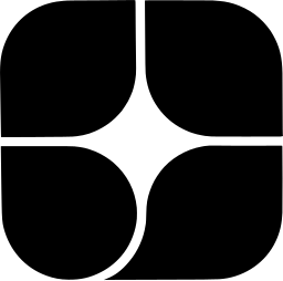 Mark 1481: Rounded square divided into four lobes by a thin cross. Japanese syllabary, katakana, designed by Kyuyo Kazino for Nagae Nancy. Trademarks & Symbols Vol. 2, Kuwayama, 1973.