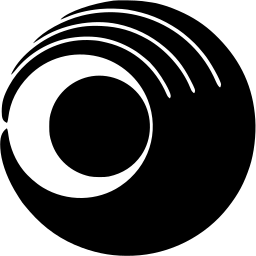 Mark 149: Black disc held in a curled hand whose fingers wrap around it as white arcs. Hands, designed by Shinya Saito for Japan Industrial and Vocational Training Assoc. Trademarks & Symbols Vol. 2, Kuwayama, 1973.