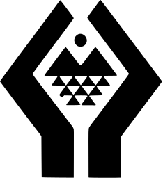 Mark 158: Two large hands cupping a mound of small triangles under a dot, in a diamond silhouette. Hands, designed by Chermayeff & Geismar Associates for U.S. Home Office. Trademarks & Symbols Vol. 2, Kuwayama, 1973.