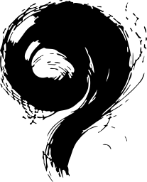 Mark 171: Ink brush stroke curling into a spiral and trailing off into a tail. Hands, designed by Herbert Leupin for Pantene. Trademarks & Symbols Vol. 2, Kuwayama, 1973.