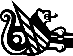 Mark 181: Winged beast with a striped wing, a curled tail and a blocky head. Animals, designed by Honegger+Lavator. Trademarks & Symbols Vol. 2, Kuwayama, 1973.
