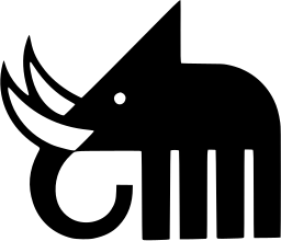 Mark 199: Blocky elephant with long curved tusks and a curled trunk, standing on four slab legs. Animals, designed by Celestino Piatti for Scheweizerische Zahnärzte Gesellschaft. Trademarks & Symbols Vol. 2, Kuwayama, 1973.