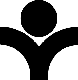 Mark 2: Round head above two sweeping arms in a Y, solid black. Human figures, designed by Pham Ngoc Tuan for Life Insurance Syndicate. Trademarks & Symbols Vol. 2, Kuwayama, 1973.