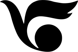 Mark 271: Swooping bird with a curled tail and a round body ball. Birds, for Japan Domestic Airlines. Trademarks & Symbols Vol. 2, Kuwayama, 1973.