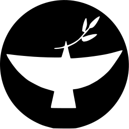 Mark 282: White bowl shaped wings with an olive sprig, inside a black disc. Birds, designed by Mei-Chung Tung for Peace Transportation Co. Trademarks & Symbols Vol. 2, Kuwayama, 1973.