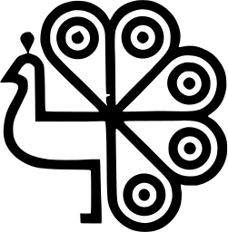 Mark 309: Peacock drawn in line with a fan of ringed eyes. Birds, for Jakob Schläpfer & Co., Ltd. Trademarks & Symbols Vol. 2, Kuwayama, 1973.