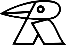 Mark 310: Angular bird in line with a long beak and a triangle body. Birds, designed by Hans Schleger for Revin Co. Trademarks & Symbols Vol. 2, Kuwayama, 1973.