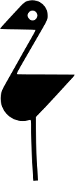Mark 315: Flamingo with a looped neck standing on one thin leg. Birds, designed by Heinz Schwabe. Trademarks & Symbols Vol. 2, Kuwayama, 1973.