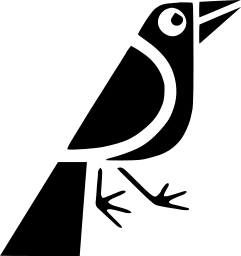 Mark 327: Bird in profile on a triangular perch with fine clawed feet. Birds, for E.Kreienbühl & Co. AG. Trademarks & Symbols Vol. 2, Kuwayama, 1973.