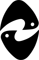 Mark 339: Oval split into a bird and a fish interlocking in black and white. Birds, designed by Gunter. Trademarks & Symbols Vol. 2, Kuwayama, 1973.