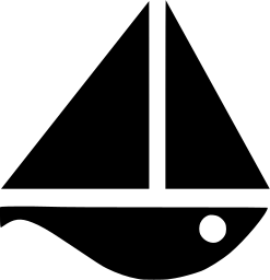 Mark 396: Sailboat with two triangular sails above a fish shaped hull. Fish, designed by Ryszard Dudzicki. Trademarks & Symbols Vol. 2, Kuwayama, 1973.