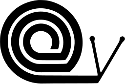 Mark 422: Snail with a square spiral shell drawn in thick line. Flowers, designed by Milton Glaser & Push Pin Studios, Inc. for L’Escargot d’Or. Trademarks & Symbols Vol. 2, Kuwayama, 1973.
