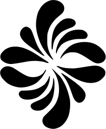 Mark 429: Pinwheel of curved drop shaped petals turning about the centre. Flowers, designed by Hiromu Hara for Asahi Shimbun Publishing Co. Trademarks & Symbols Vol. 2, Kuwayama, 1973.