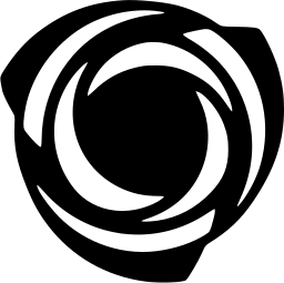 Mark 446: Rose drawn as a swirling spiral of black and white petals. Flowers, designed by Gerd Leufert for Floron. Trademarks & Symbols Vol. 2, Kuwayama, 1973.