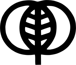 Mark 481: Leaf with white veins held between two overlapping rings. Trees, for Bank of New Hampshire. Trademarks & Symbols Vol. 2, Kuwayama, 1973.