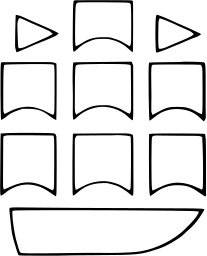 Mark 546: Tall ship drawn with a grid of square sails in thin line. Conveyances, for Longman Group Ltd. Trademarks & Symbols Vol. 2, Kuwayama, 1973.