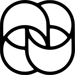 Mark 580: Four rings looped through each other in a rounded square. Tools, designed by Carl Swann for Combination Paper Manufacturers. Trademarks & Symbols Vol. 2, Kuwayama, 1973.
