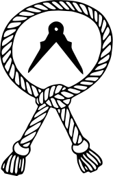 Mark 591: Rope loop with tasselled ends holding a drafting compass. Tools, designed by Walter Herdeg. Trademarks & Symbols Vol. 2, Kuwayama, 1973.