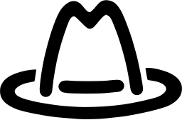 Mark 606: Brimmed hat drawn in one thick line. Tools, for Chotaro Arakawa. Trademarks & Symbols Vol. 2, Kuwayama, 1973.