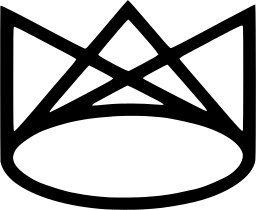 Mark 612: Crown in thin line with crossing diagonal arches. Tools, designed by Dickens Design Group for Cook Paint and Varnish Co. Trademarks & Symbols Vol. 2, Kuwayama, 1973.