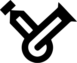 Mark 635: Angled tool tube that loops back on itself at the base. Tools, designed by Steve Madden for Vynite. Trademarks & Symbols Vol. 2, Kuwayama, 1973.