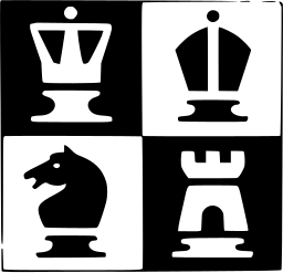 Mark 649: Four chess pieces, queen, bishop, knight and rook, on a checkered square. Tools, designed by June Fraser+Design Research Unit for Hodder Publications Ltd. Trademarks & Symbols Vol. 2, Kuwayama, 1973.