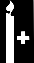 Mark 652: Candle with a flame beside a white cross, on a black rectangle. Tools, designed by Robert S. Gessner. Trademarks & Symbols Vol. 2, Kuwayama, 1973.