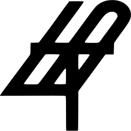 Mark 684: Slanted music stand shape built from broad parallel bars. Tools, designed by Stephan Kantscheff for Bulgarische Television-Gesellschaft. Trademarks & Symbols Vol. 2, Kuwayama, 1973.