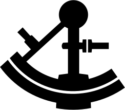 Mark 698: Navigator's sextant with a round arm and a curved scale. Tools, designed by Paul M. Levy for Abra Export Co., Inc. Trademarks & Symbols Vol. 2, Kuwayama, 1973.