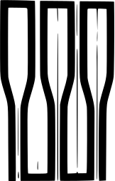 Mark 716: Three oars standing upright side by side. Tools, designed by Hansruedi Scheller for F.I.S.A. Trademarks & Symbols Vol. 2, Kuwayama, 1973.