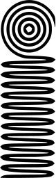Mark 720: Coil spring topped with a flat spiral. Tools, designed by Anton Stankowsky for Standard Elektrik Lorenz AG. Trademarks & Symbols Vol. 2, Kuwayama, 1973.