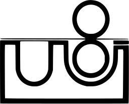 Mark 722: Machine tank with a U shaped trough and stacked rollers at its right. Tools, designed by Francis R. Esteban for Scott Paper Company. Trademarks & Symbols Vol. 2, Kuwayama, 1973.
