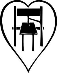 Mark 723: Table with an apparatus and legs drawn inside a thin heart. Tools, designed by Allen Lewis M. for Lewis M. Allen. Trademarks & Symbols Vol. 2, Kuwayama, 1973.