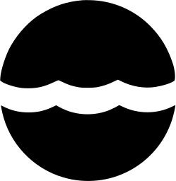 Mark 728: Black disc divided by a wavy white band. Heavenly bodies, designed by Sunwave. Trademarks & Symbols Vol. 2, Kuwayama, 1973.